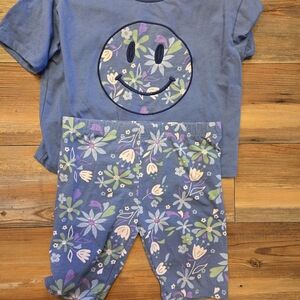 btween Blue and Purple Floral Kids Pajama Set